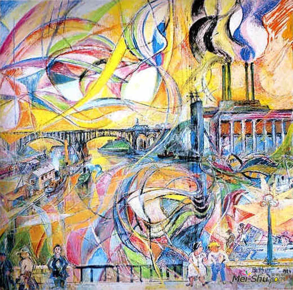 戴维·伯克(David Burliuk)高清作品《哈莱姆河》