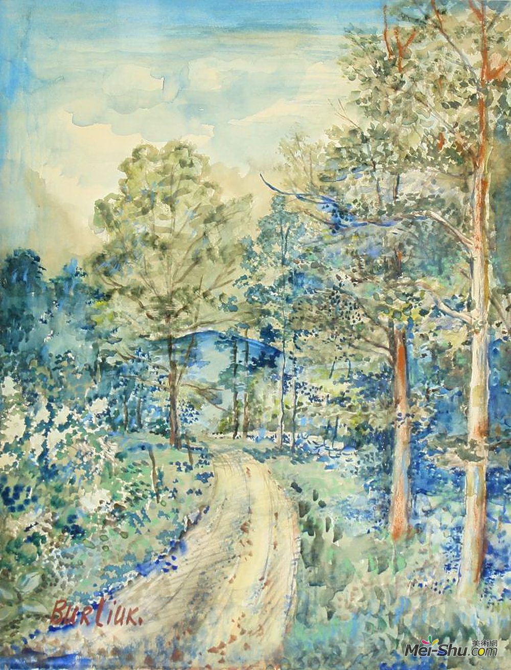 戴维·伯克(David Burliuk)高清作品《蓝山景观》
