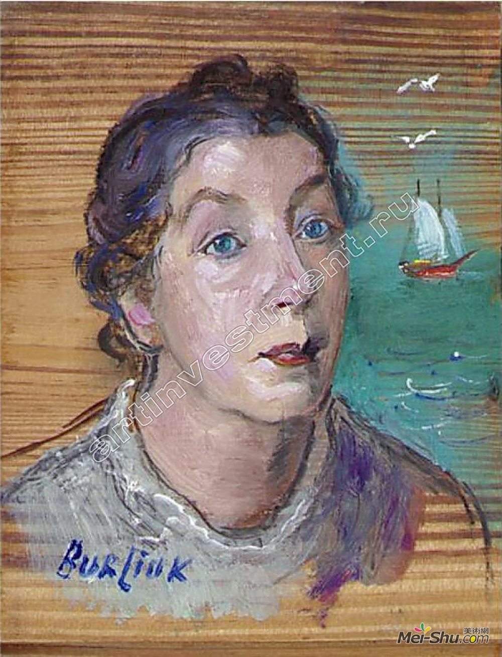 戴维·伯克(David Burliuk)高清作品《Study for Marusia》