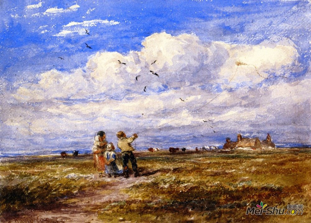 戴维·考克斯(David Cox)高清作品《放风筝》