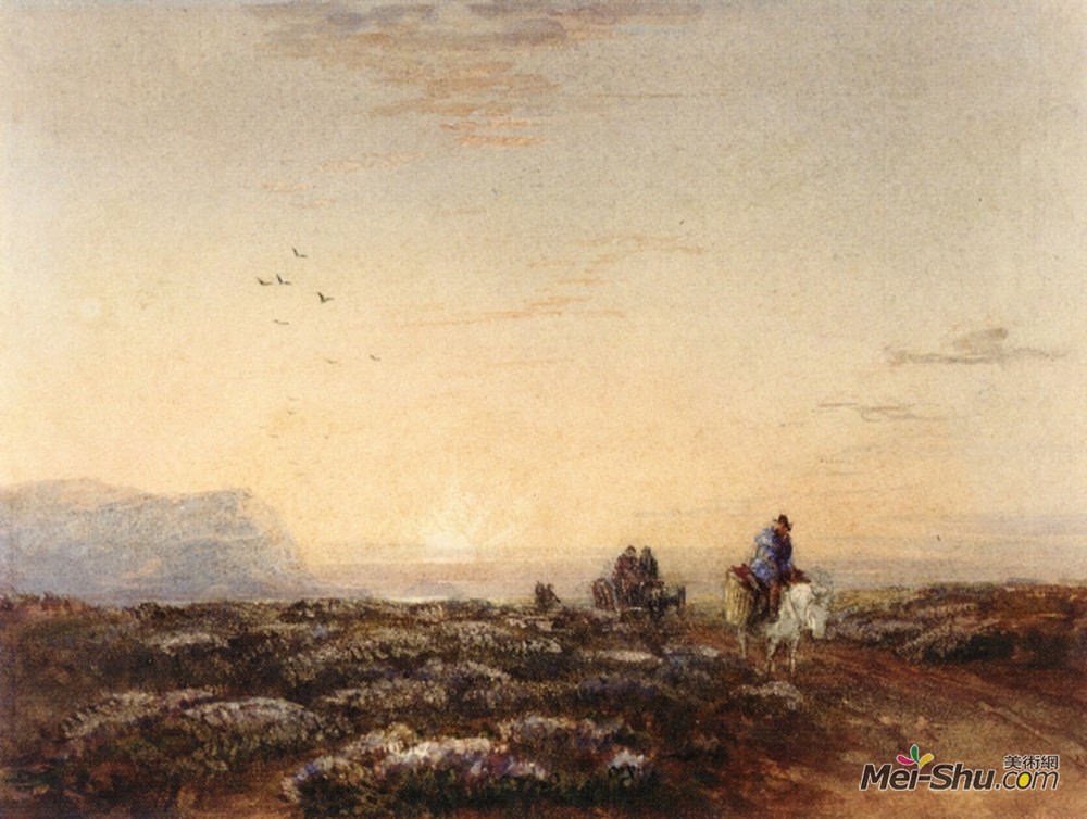 戴维·考克斯(David Cox)高清作品《Great Orme Head from the Mouth of the Conwy, North Wales》