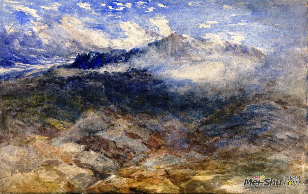 戴维·考克斯(David Cox)高清作品《山高地，卡德伊德里斯》