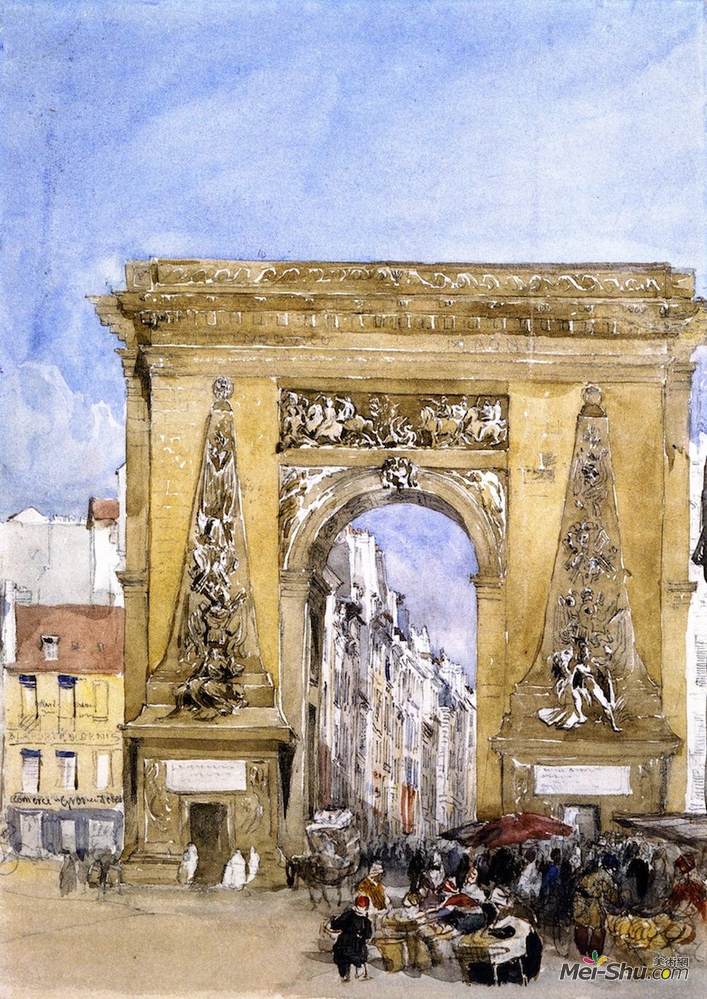 戴维·考克斯(David Cox)高清作品《Porte St. Denis, Paris》