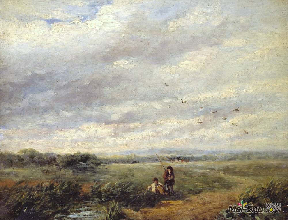 戴维·考克斯(David Cox)高清作品《江湖男孩钓鱼》