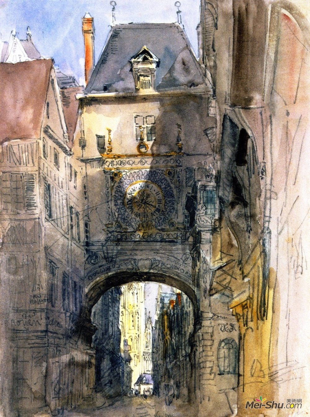 戴维·考克斯(David Cox)高清作品《时钟塔、鲁昂》
