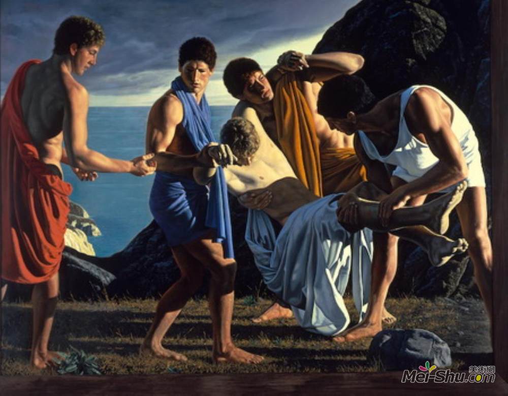 戴维·利加雷(David Ligare)高清作品《阿基里斯与帕特洛克勒斯的身体》