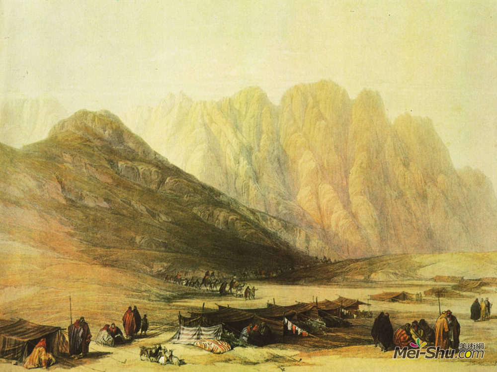 大卫·罗伯茨(David Roberts)高清作品《Encampment of the Oulad Said》