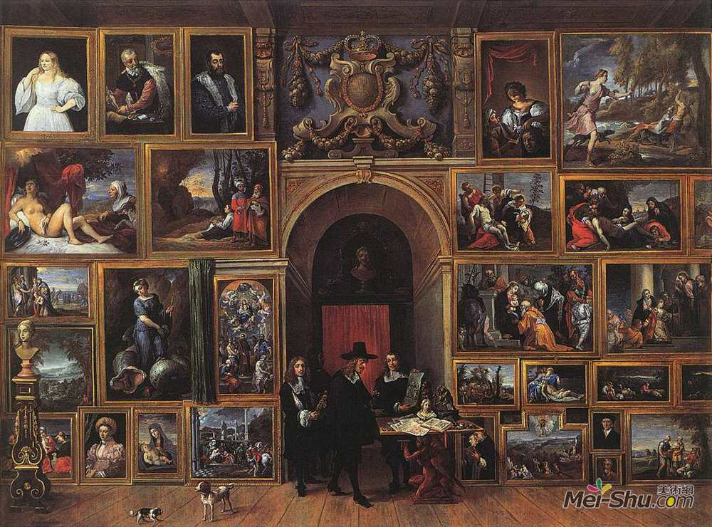戴维·特尼耶(David Teniers the Younger)高清作品《Archduke Leopold Wilhelm of Austria in his Gallery》