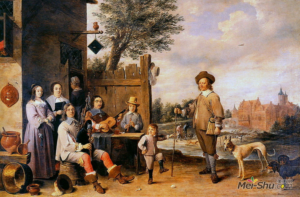 戴维·特尼耶(David Teniers the Younger)高清作品《家庭景观》