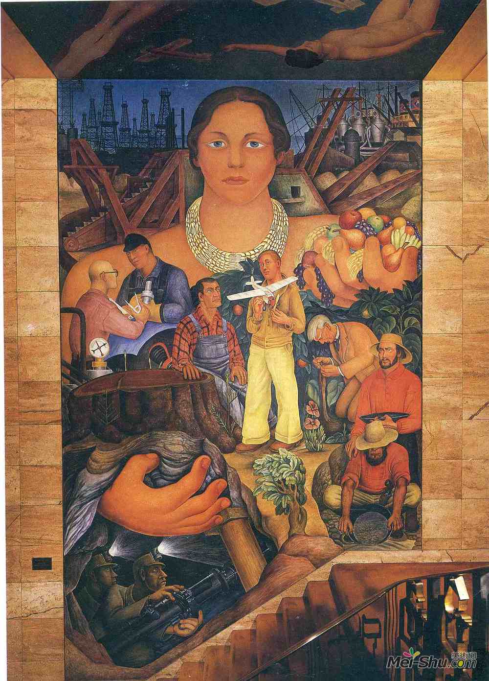 迭戈·里维拉(Diego Rivera)高清作品《加利福尼亚的寓言》
