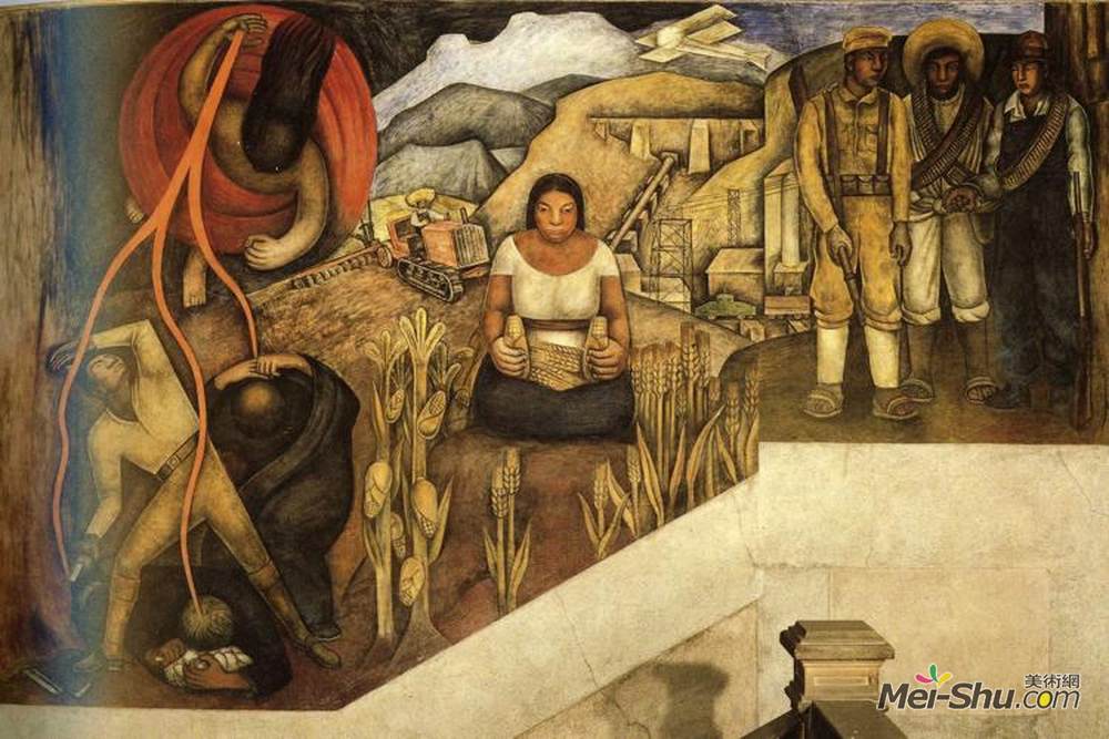 迭戈·里维拉(Diego Rivera)高清作品《农村机械化》