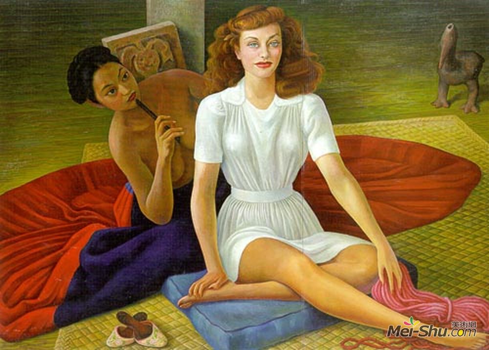 迭戈·里维拉(Diego Rivera)高清作品《宝莲·高黛画像》