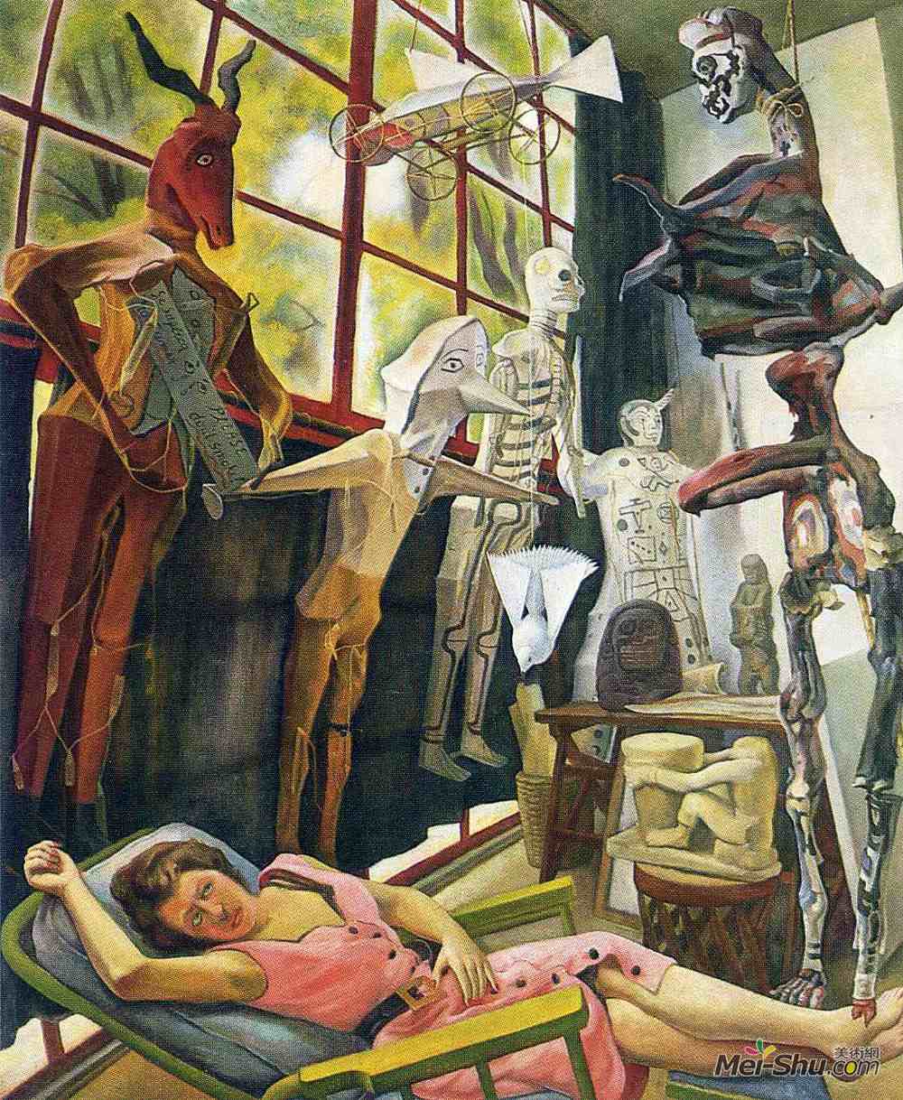 迭戈·里维拉(Diego Rivera)高清作品《画室里的画家》