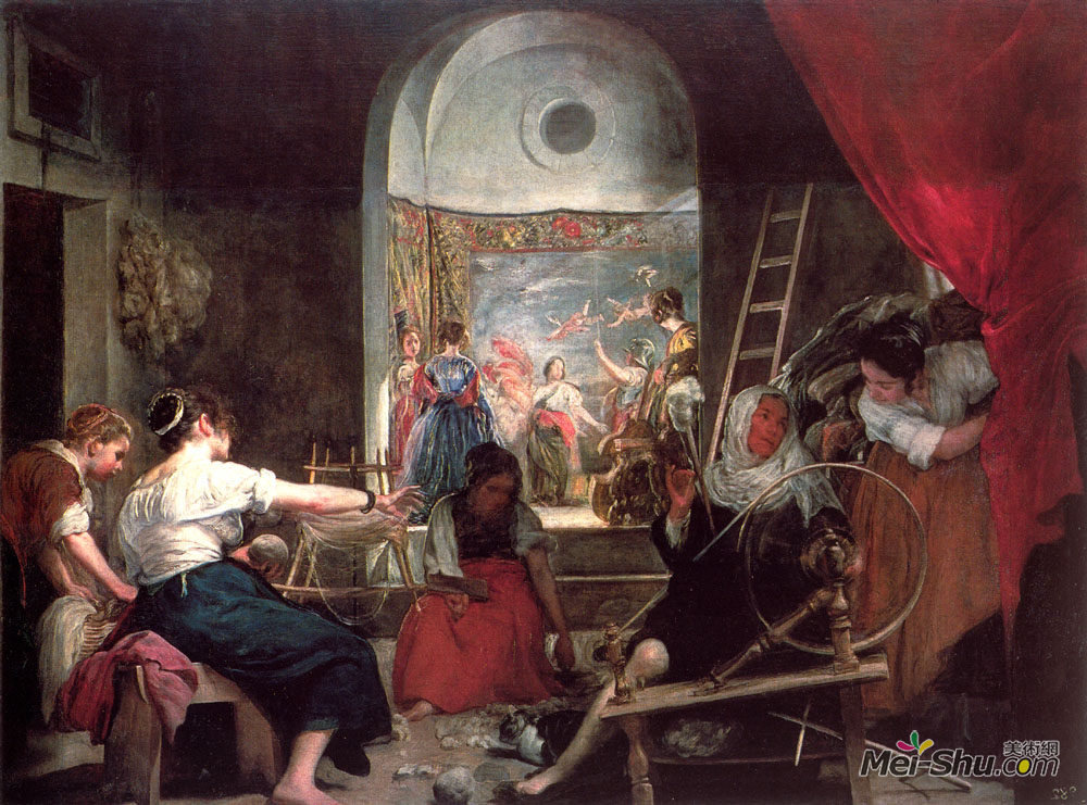 迭戈·德·席尔瓦·委拉斯开兹(Diego Velazquez)高清作品《The Fable of Arachne, or The Spinners》