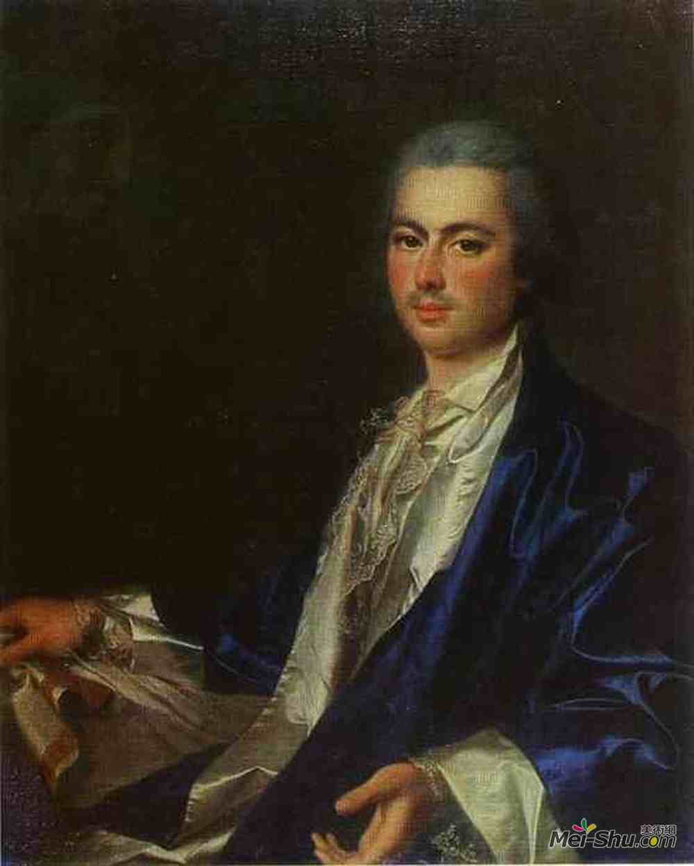 德米特里莱维茨基(Dmitry Levitzky)高清作品《Portrait of an Unknown Man from Saltykov Family》