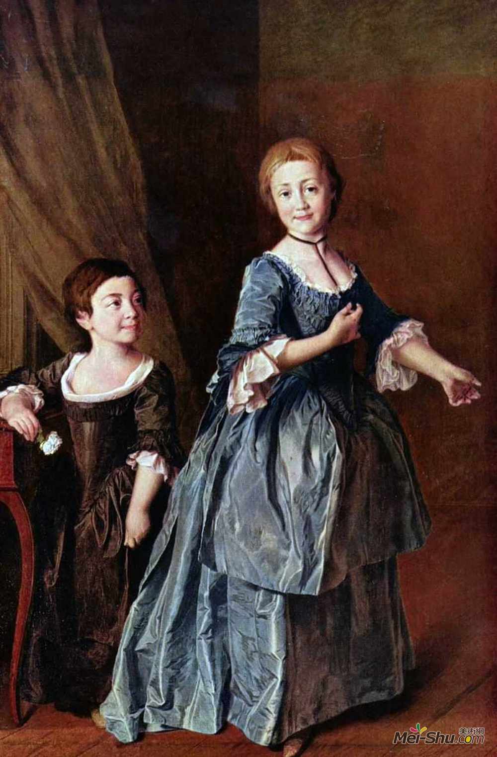 德米特里莱维茨基(Dmitry Levitzky)高清作品《Portrait of princesses Davydova and Rzhevskaya》