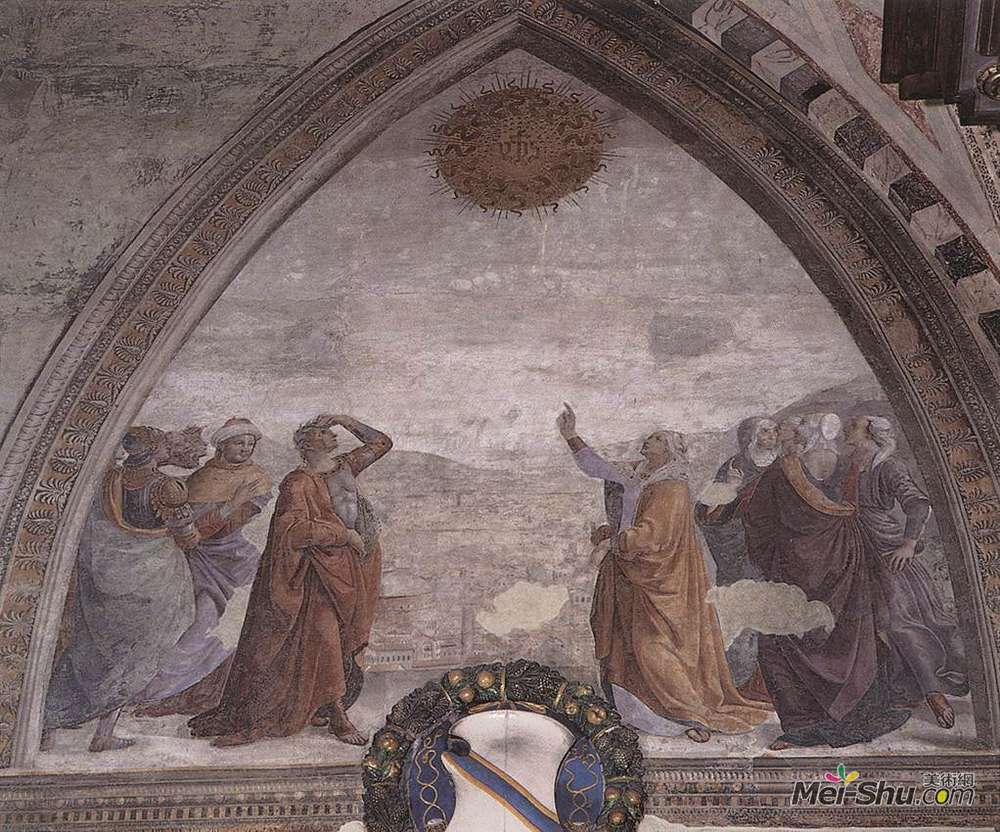 多梅尼科·基兰达约(Domenico Ghirlandaio)高清作品《奥古斯都和西比尔的会面》