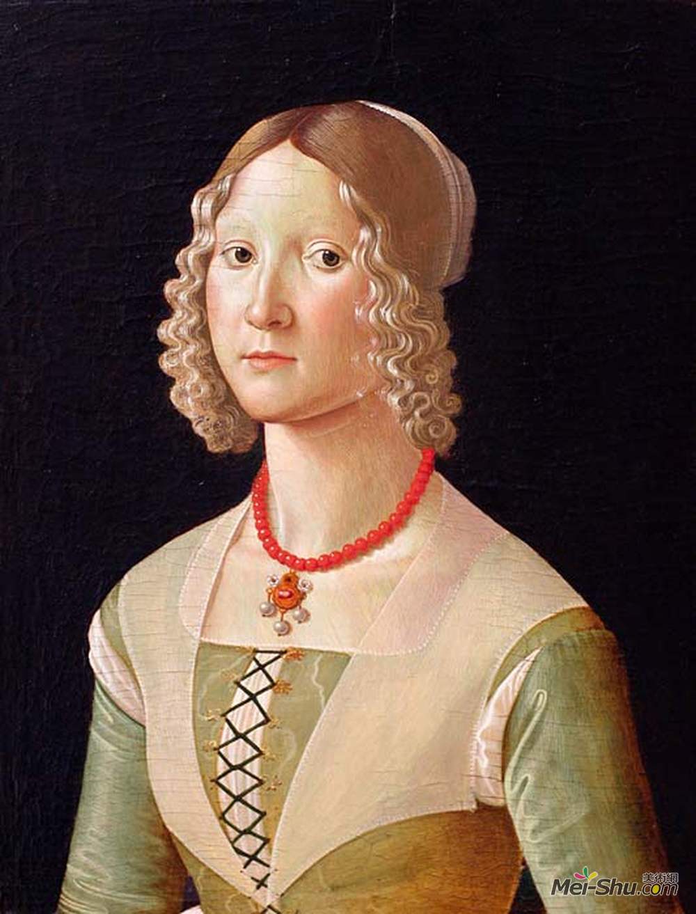 多梅尼科·基兰达约(Domenico Ghirlandaio)高清作品《年轻女子的画像》