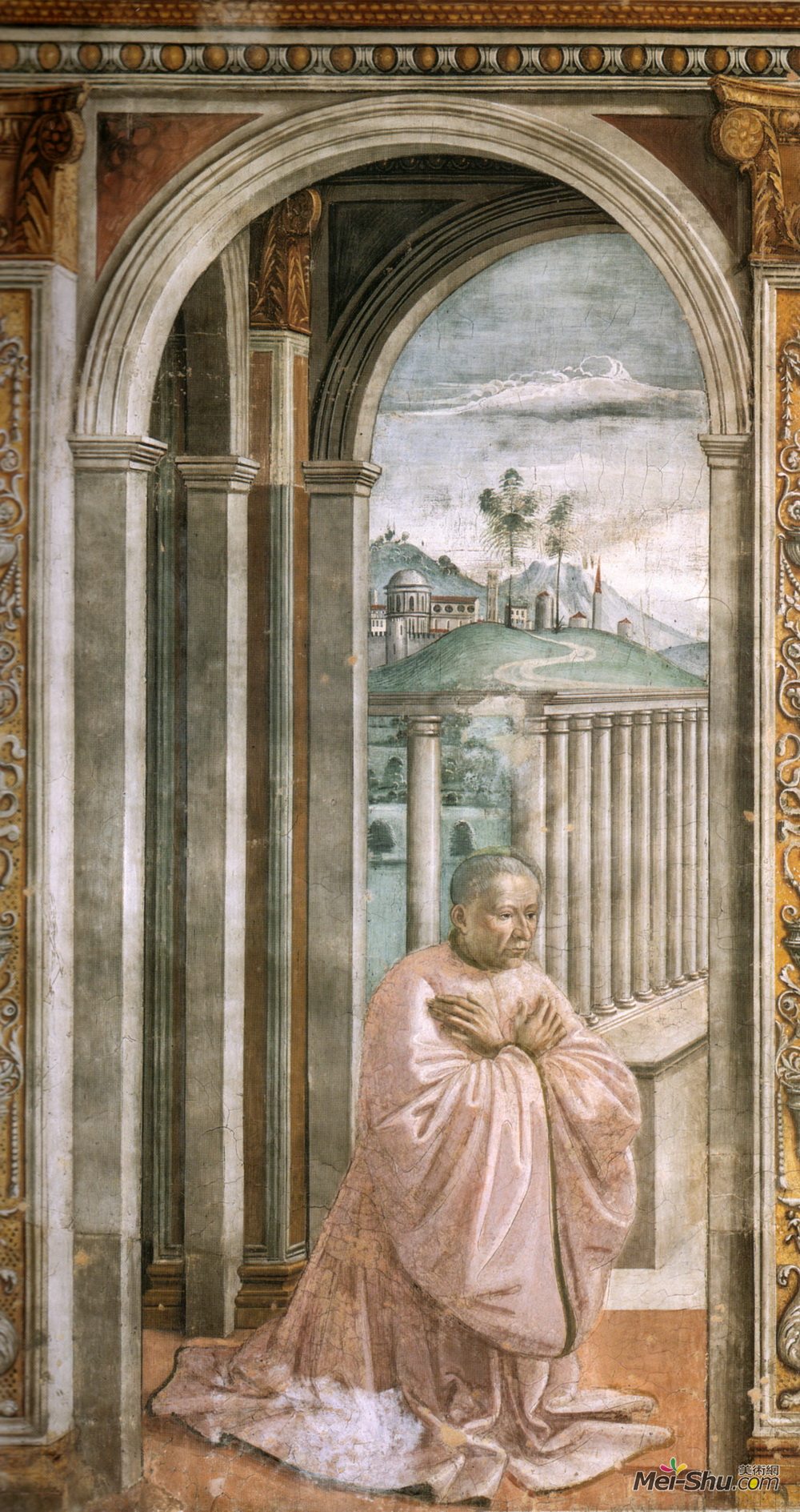 多梅尼科·基兰达约(Domenico Ghirlandaio)高清作品《Portrait of the Donor Giovanni Tornabuoni》