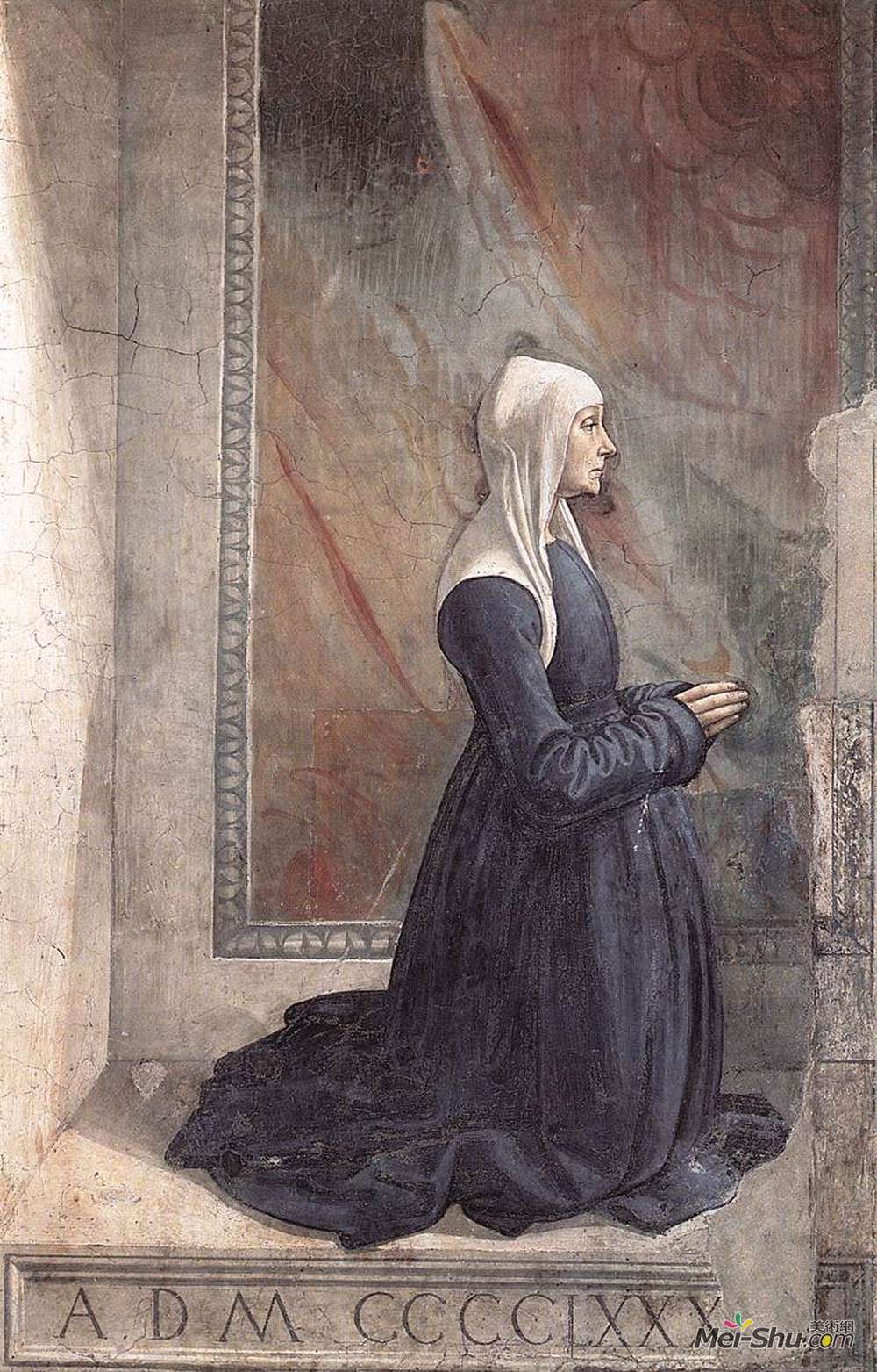 多梅尼科·基兰达约(Domenico Ghirlandaio)高清作品《Portrait of the Donor Nera Corsi Sassetti》