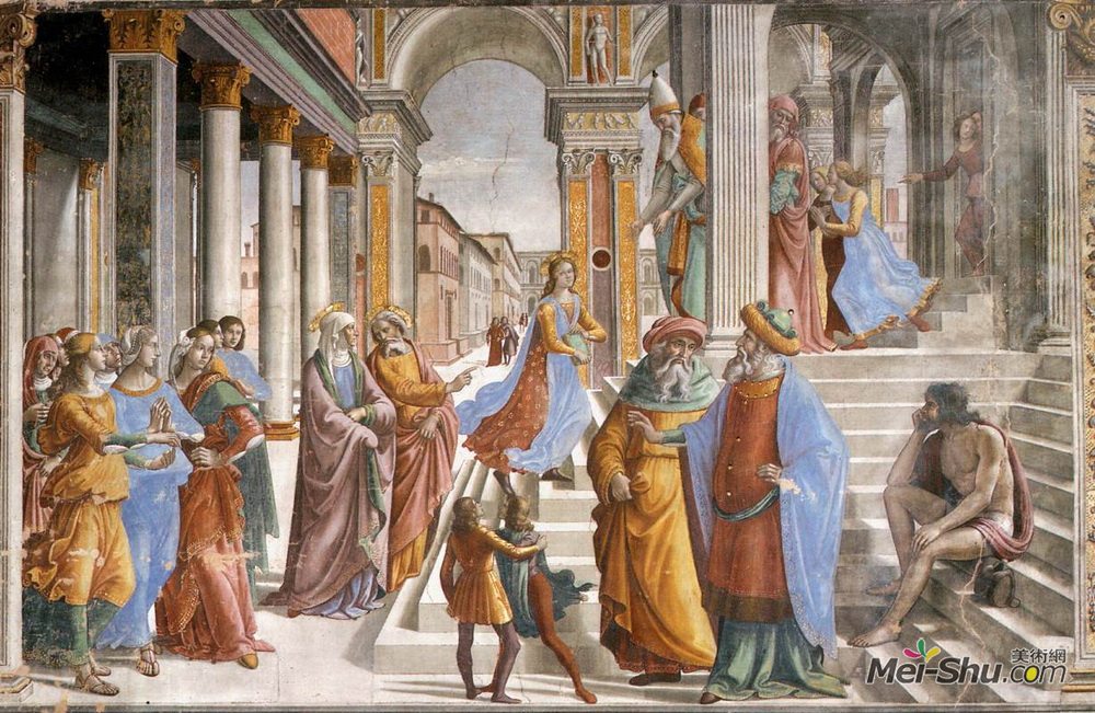 多梅尼科·基兰达约(Domenico Ghirlandaio)高清作品《圣母的介绍》
