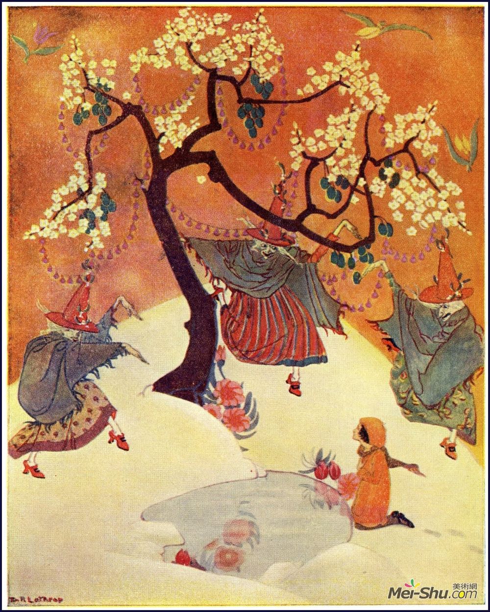 多萝西-拉斯罗普(Dorothy Lathrop)高清作品《Illustration for Down-Adown-Derry》
