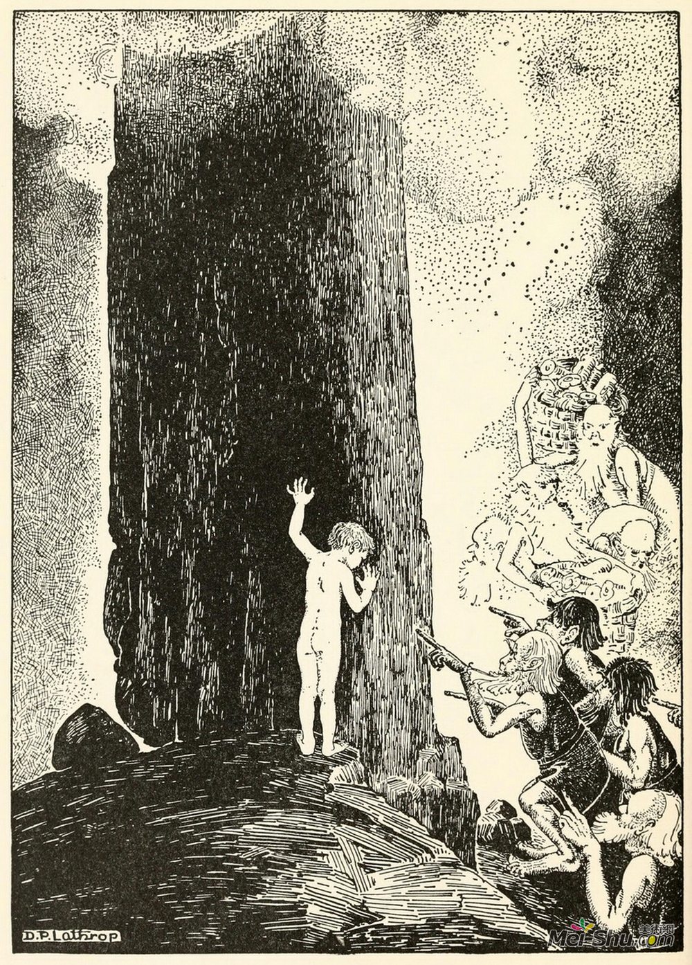 多萝西-拉斯罗普(Dorothy Lathrop)高清作品《一个小男孩迷路了》