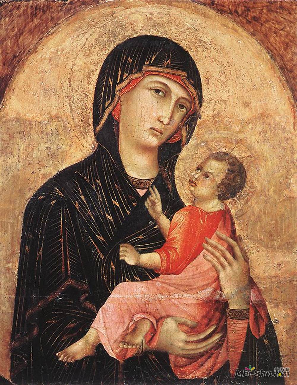 杜乔·迪·博尼塞尼亚(Duccio)高清作品《麦当娜和孩子（第593年）》