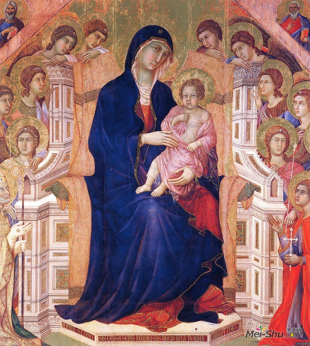 杜乔·迪·博尼塞尼亚(Duccio)高清作品《麦当娜和孩子在宝座上》