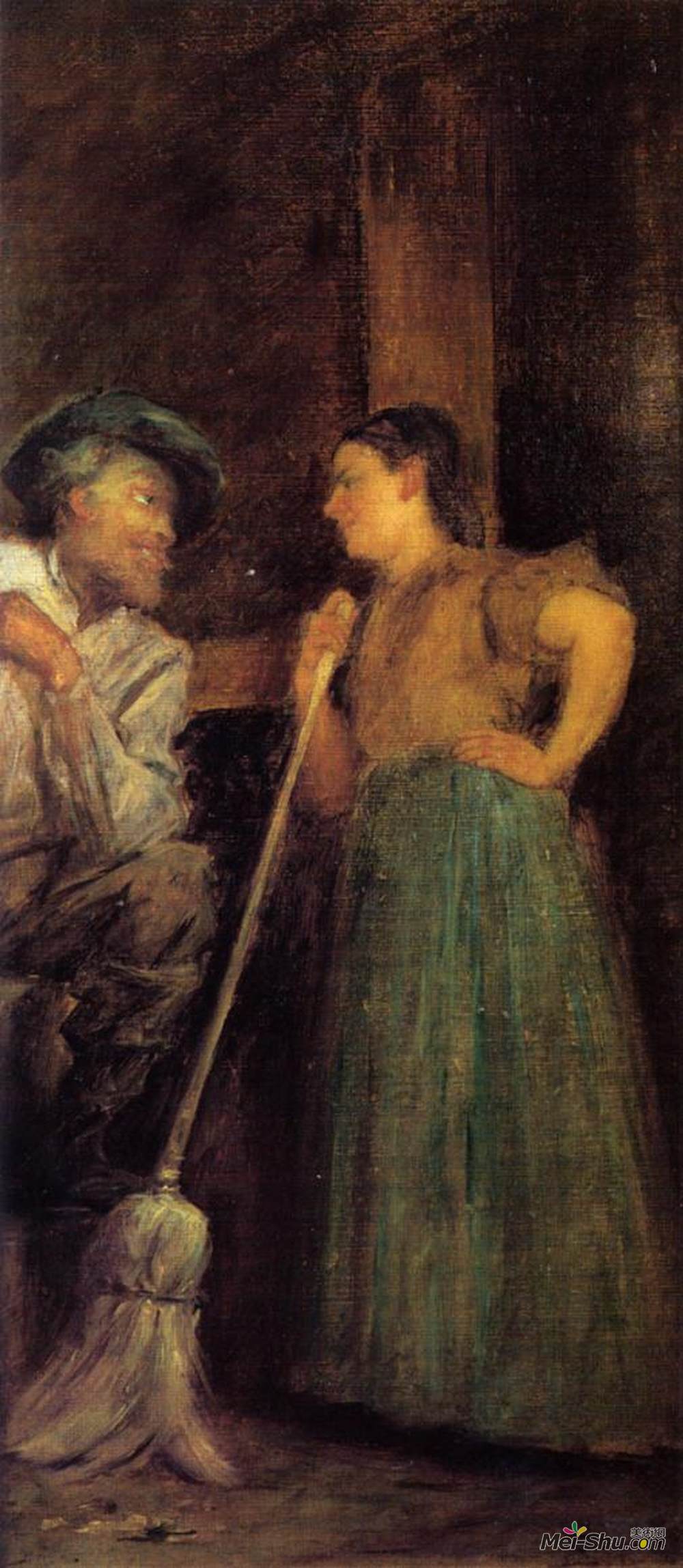伊斯特曼·约翰逊(Eastman Johnson)高清作品《乡下求爱》