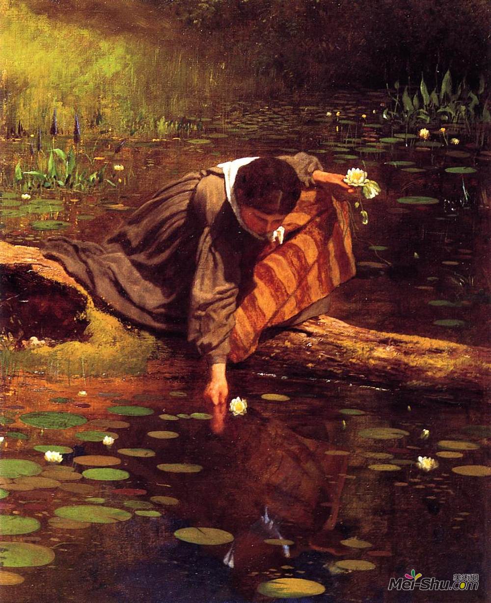 伊斯特曼·约翰逊(Eastman Johnson)高清作品《百合花》