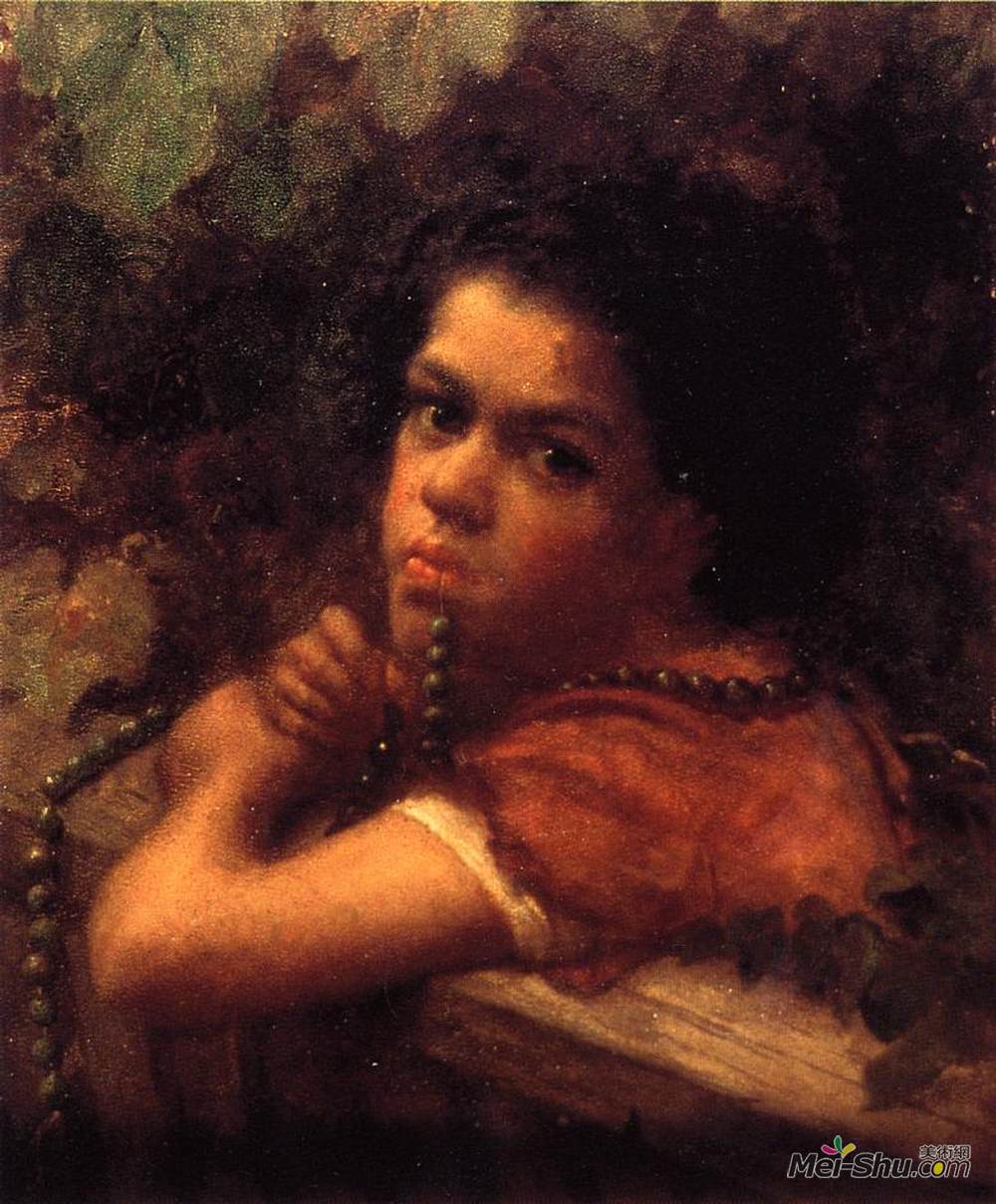 伊斯特曼·约翰逊(Eastman Johnson)高清作品《汉娜在藤蔓丛中》