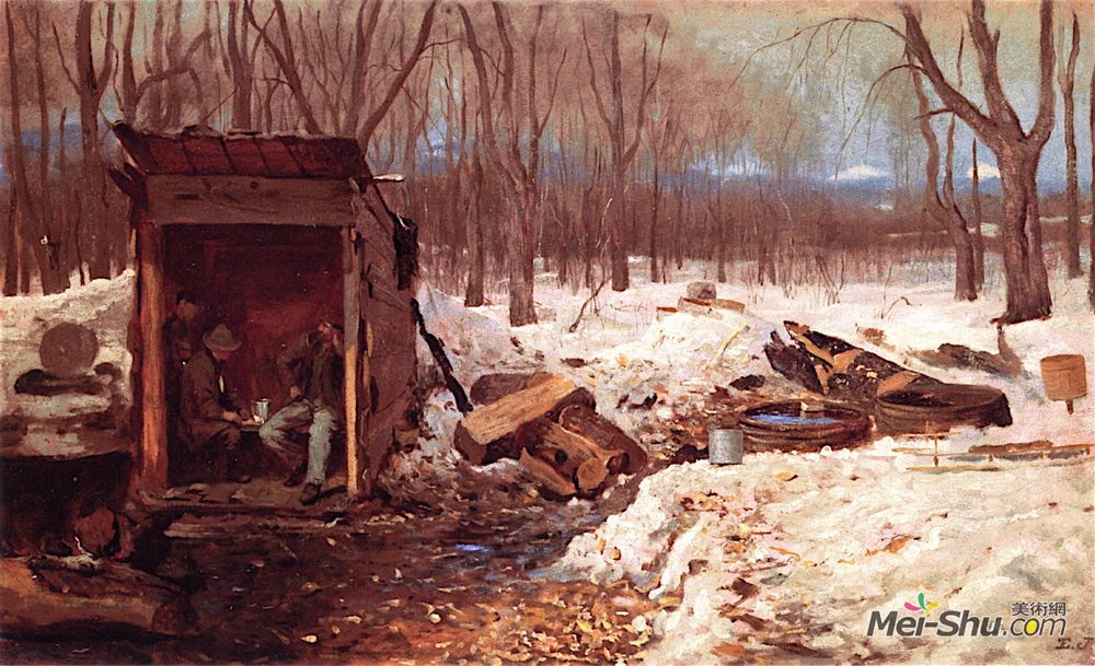 伊斯特曼·约翰逊(Eastman Johnson)高清作品《营地午餐会》