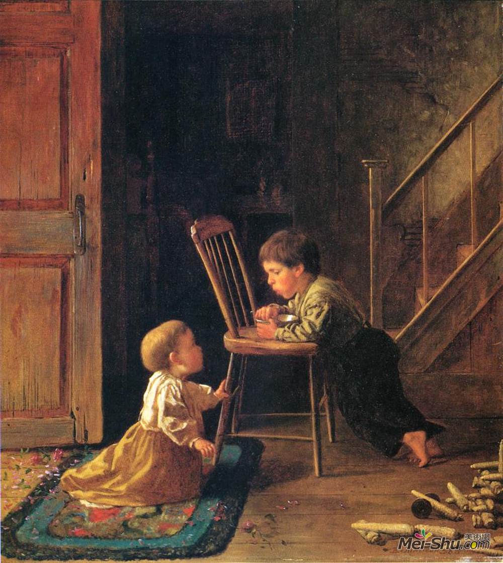 伊斯特曼·约翰逊(Eastman Johnson)高清作品《午餐时间》