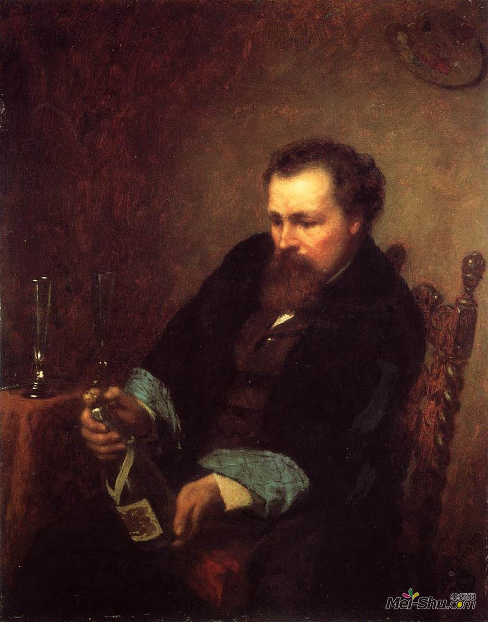 伊斯特曼·约翰逊(Eastman Johnson)高清作品《自画像》