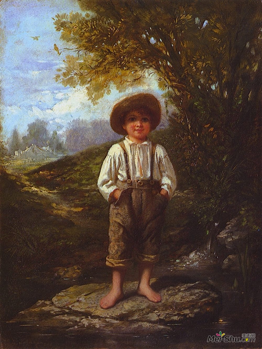 伊斯特曼·约翰逊(Eastman Johnson)高清作品《赤脚男孩》