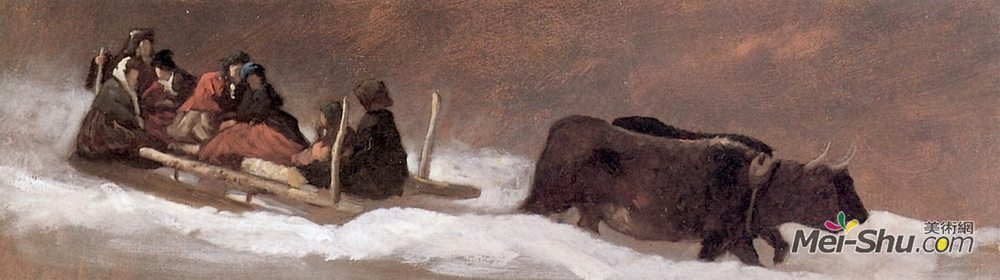 伊斯特曼·约翰逊(Eastman Johnson)高清作品《雪橇乘车》