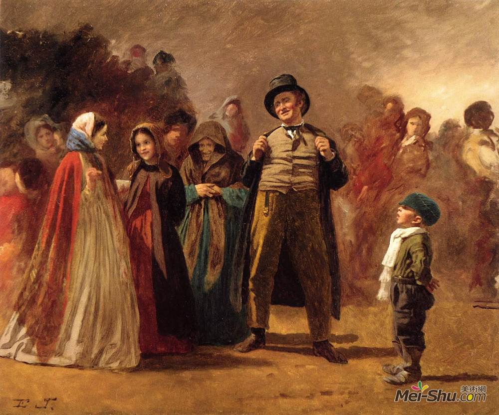 伊斯特曼·约翰逊(Eastman Johnson)高清作品《营地的故事讲述者》