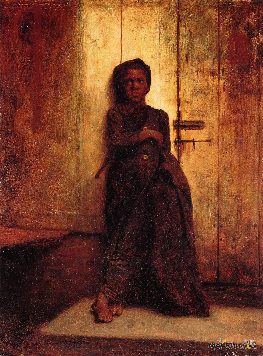 伊斯特曼·约翰逊(Eastman Johnson)高清作品《年轻的扫地》