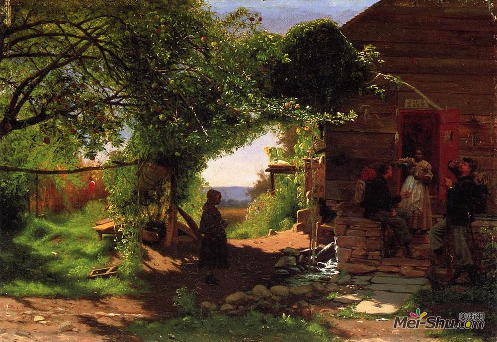 伊斯特曼·约翰逊(Eastman Johnson)高清作品《联合士兵接受饮料》