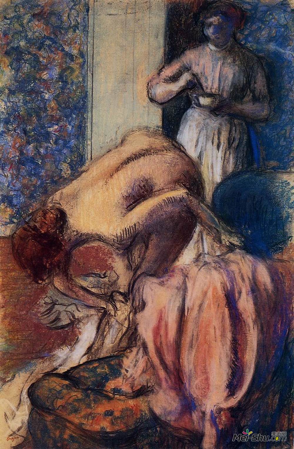 埃德加·德加(Edgar Degas)高清作品《沐浴后的早餐》