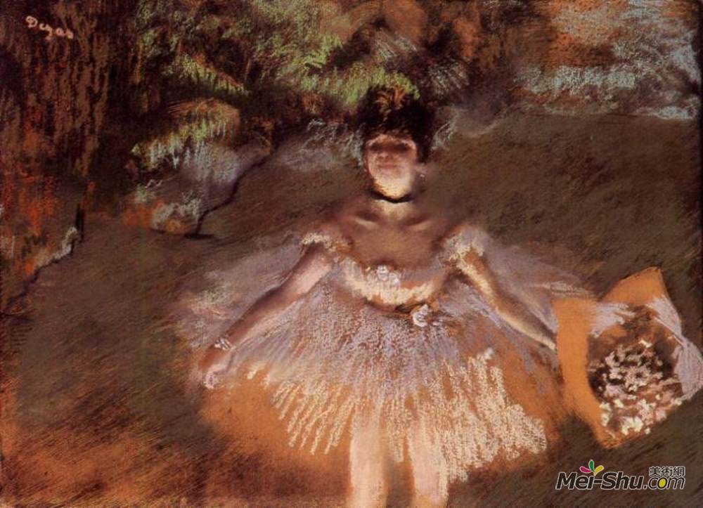 埃德加·德加(Edgar Degas)高清作品《我们实习的舞者与花束》