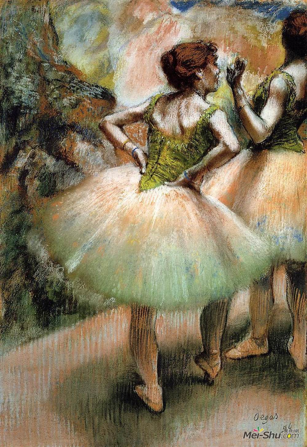埃德加·德加(Edgar Degas)高清作品《舞者，粉红和格林》