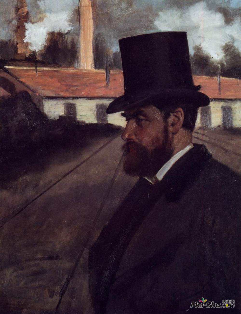 埃德加·德加(Edgar Degas)高清作品《Henri Rouart in front of His Factory》