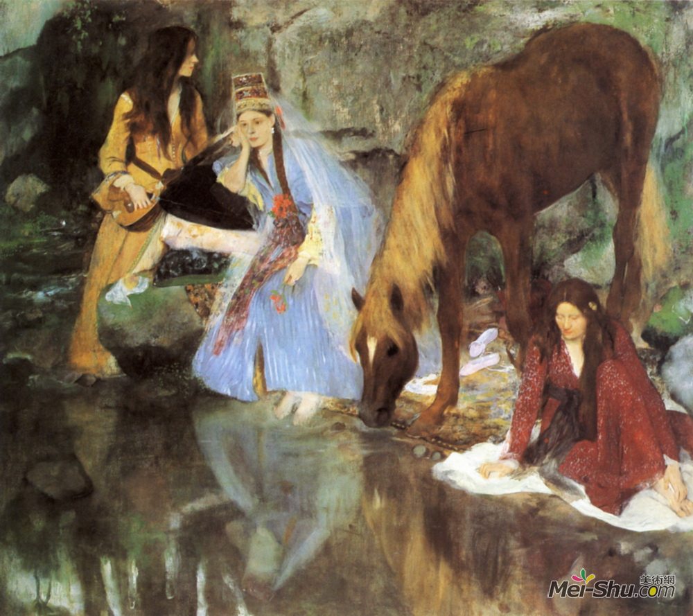 埃德加·德加(Edgar Degas)高清作品《Mlle Fiocre in the Ballet "The Source"》