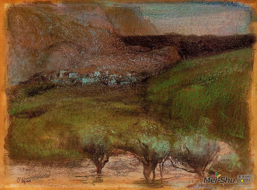 埃德加·德加(Edgar Degas)高清作品《山上的橄榄树》