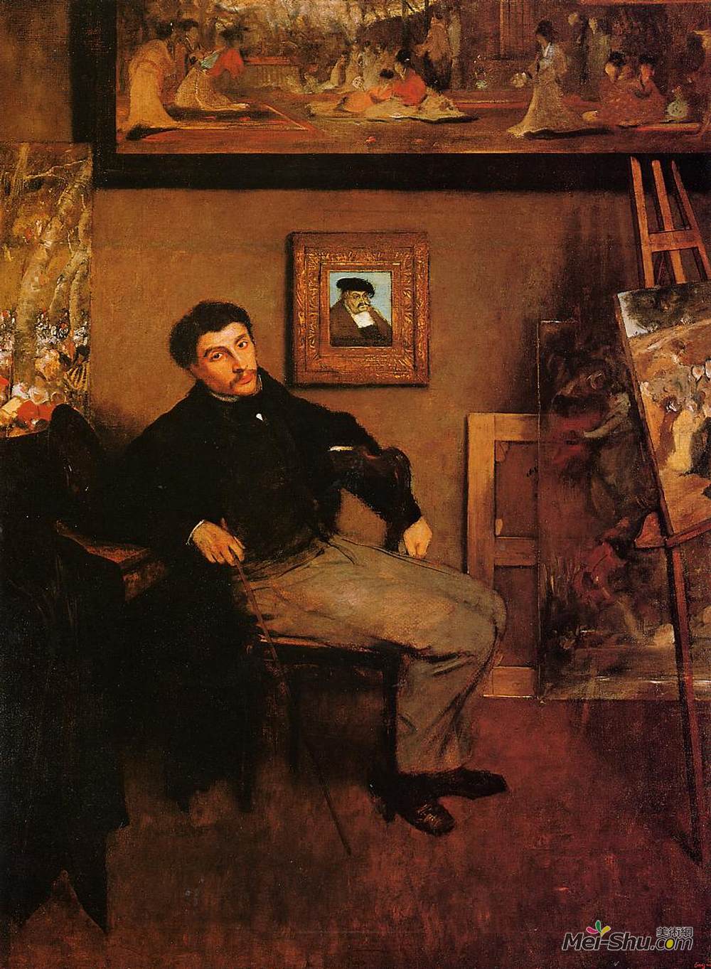埃德加·德加(Edgar Degas)高清作品《詹姆斯天梭的肖像》