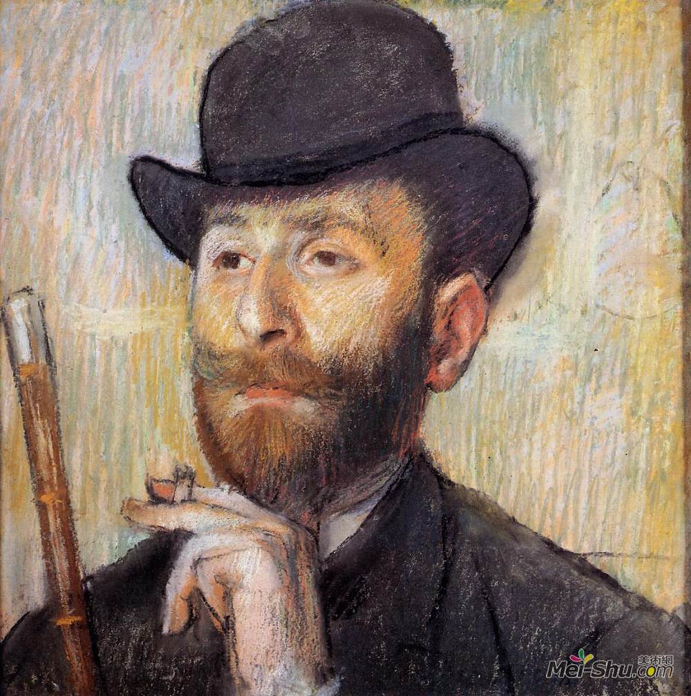 埃德加·德加(Edgar Degas)高清作品《Portrait of Zacherie Zacharian》