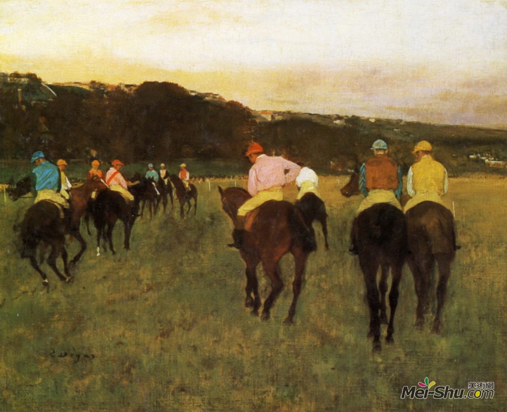 埃德加·德加(Edgar Degas)高清作品《Race Horses at Longchamp》