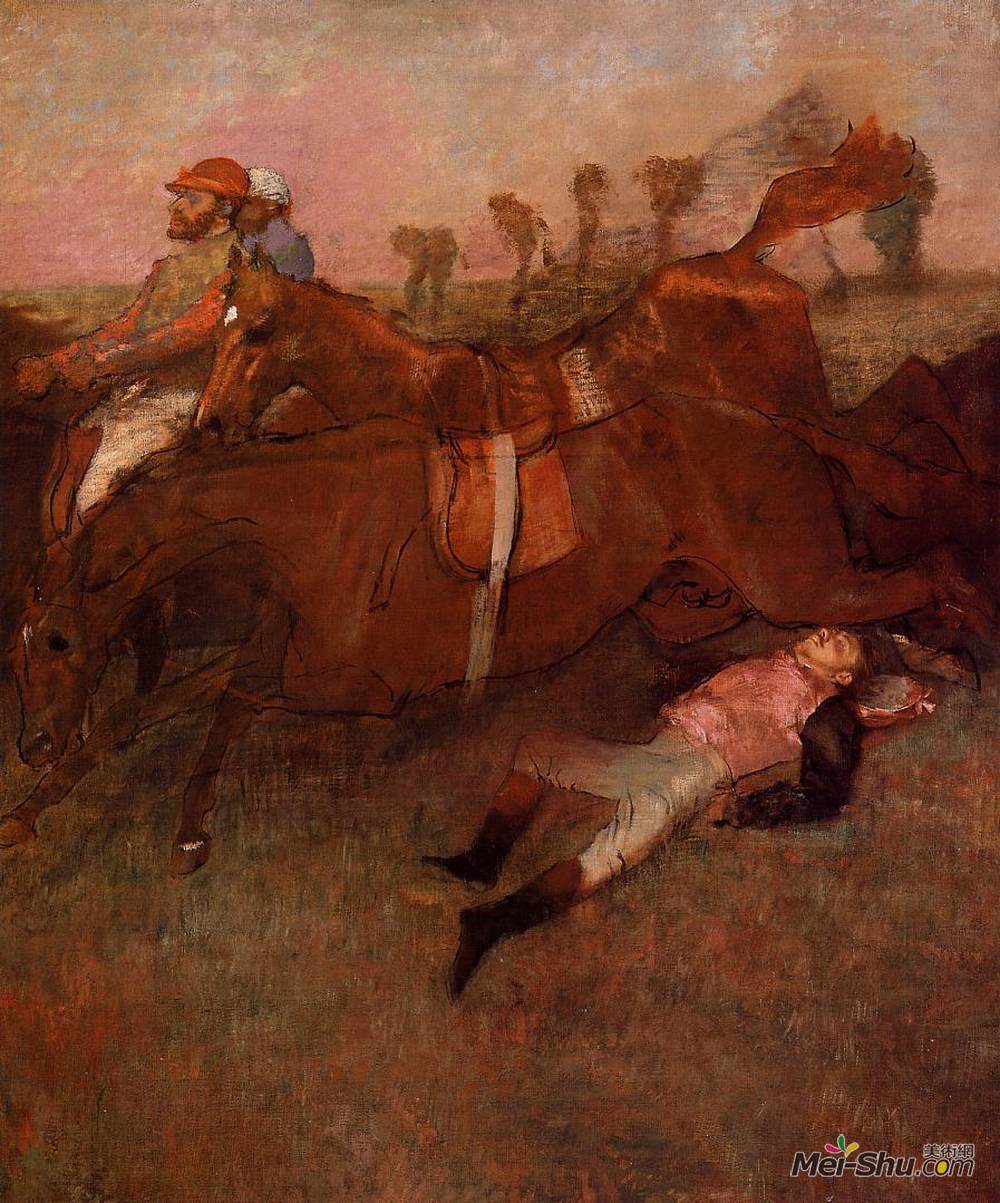 埃德加·德加(Edgar Degas)高清作品《Scene from the Steeplechase - the Fallen Jockey》